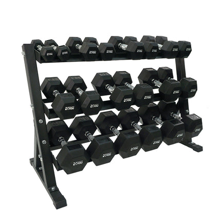 Healthy You 3 Tier Dumbbell Rack Heavy-Duty Steel Weight Storage Stand
