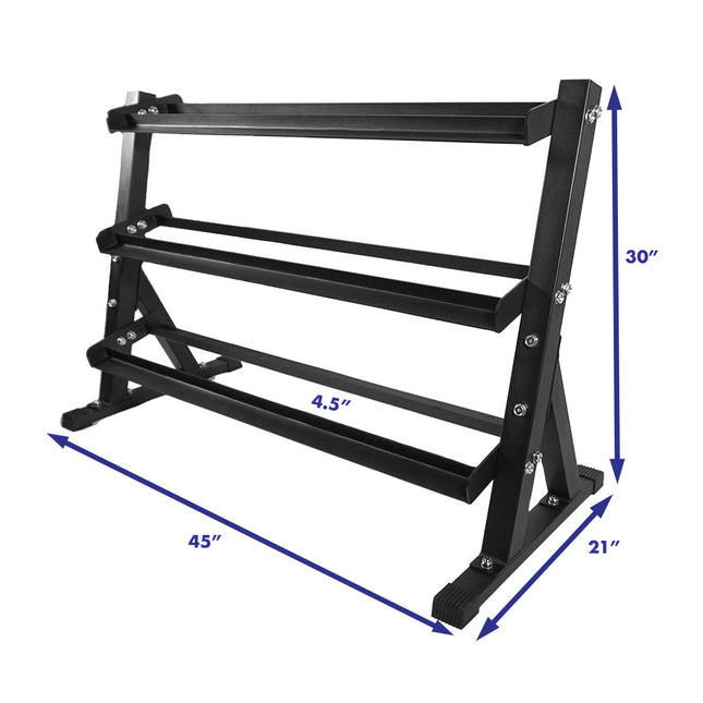 Healthy You Rubber Hex Chrome Dumbbell Complete Package Set 2 Each Of 5-50 lbs With Rack