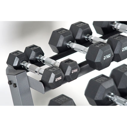 Healthy You Rubber Hexagon Dumbbell with Chrome Handle