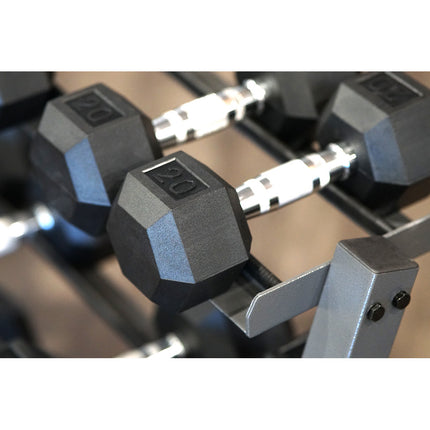 Healthy You Rubber Hexagon Dumbbell with Chrome Handle (No Logo)