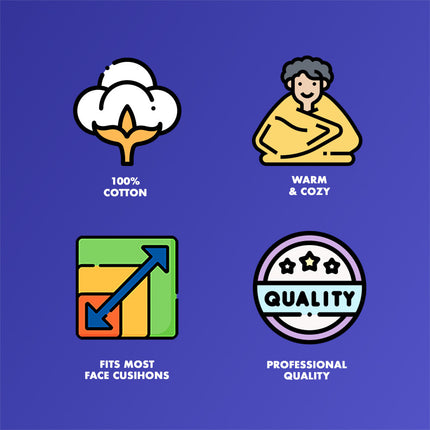 Healthy You Reusable 100% Cotton Flannel Massage Face Cradle Cover - White Bulk Case 10/Pack