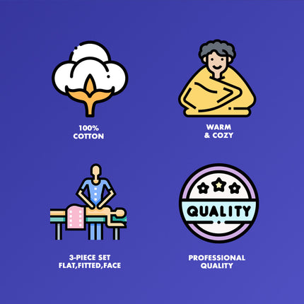 Healthy You Cotton Flannel 3-Piece Massage Sheet Set