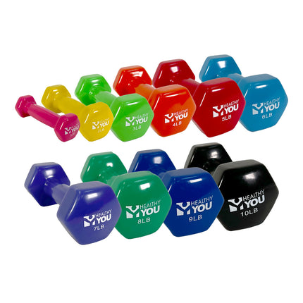 Healthy You Vinyl Coated Hexagon Dumbbell