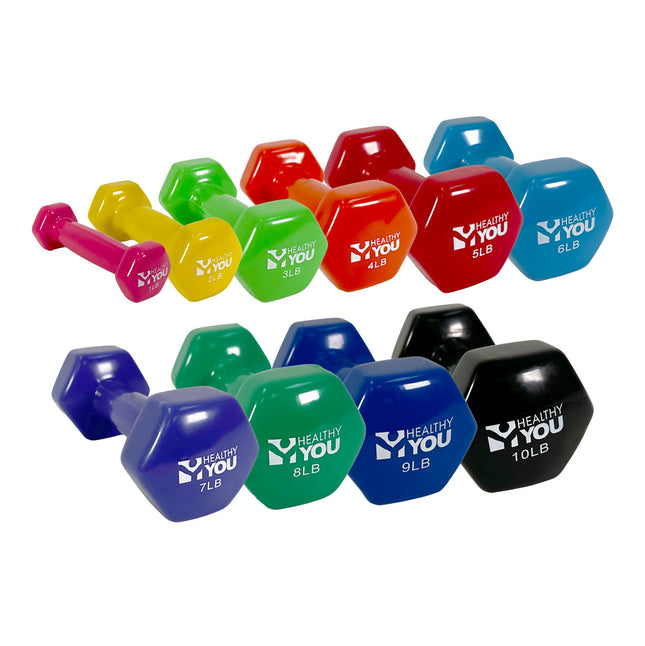Healthy You Vinyl Coated Hexagon Dumbbell