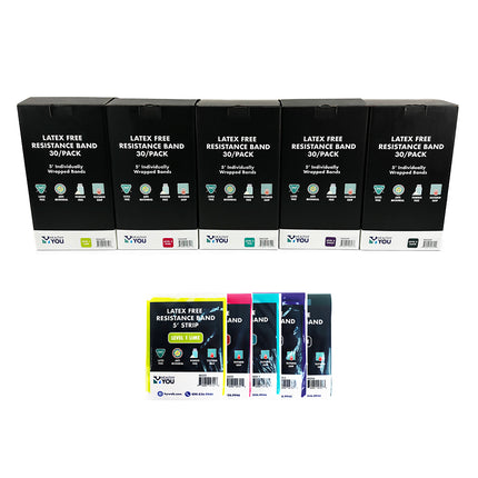 Healthy You Latex Free Resistance Band 5' Band 30/Pack v2