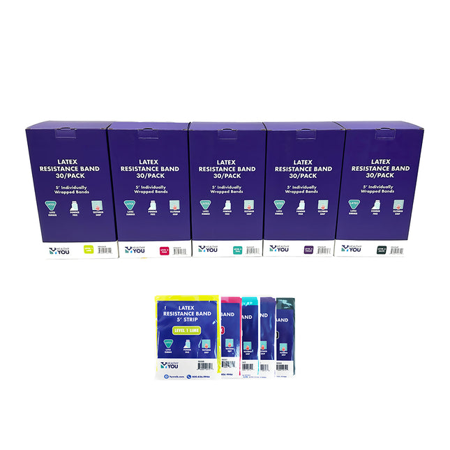 Healthy You Latex Resistance Band 5' Band 30/Pack v2