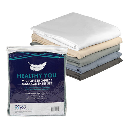 Healthy You Microfiber 3-Piece Massage Table Sheet Set