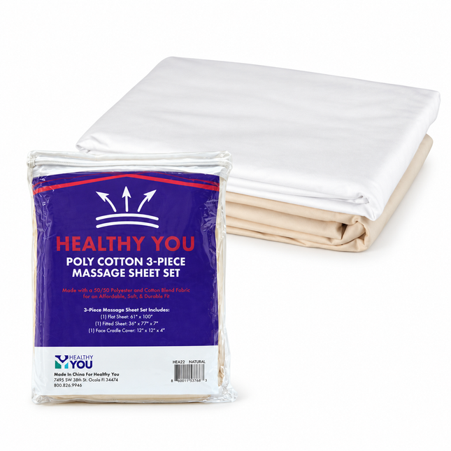 Healthy You Poly Cotton 3-Piece Massage Sheet Set