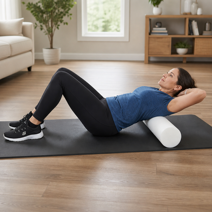 Healthy You White PE Medium/Firm Foam Roller