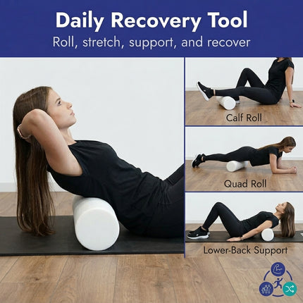 Healthy You White PE Medium/Firm Foam Roller