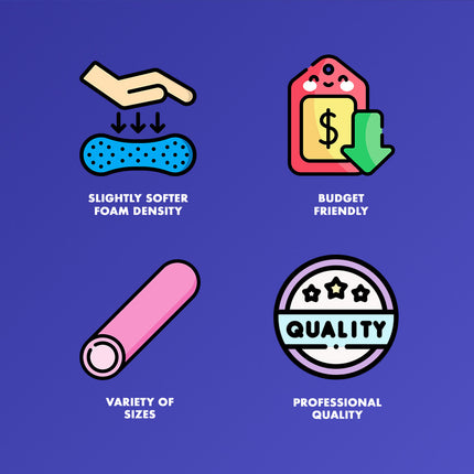 Healthy You White PE Medium/Firm Foam Roller