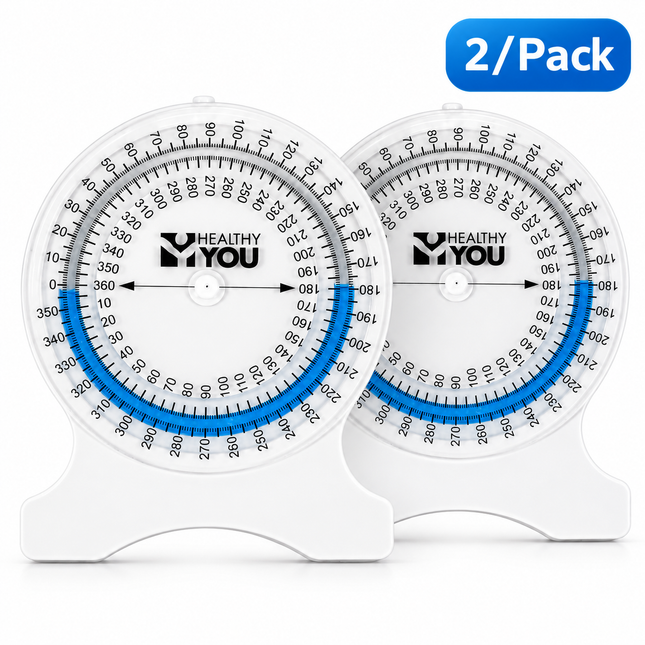 Healthy You Range of Motion Inclinometer with Easy Adjust Dial 2/Pack