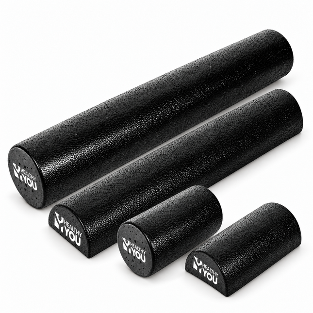 Healthy You high density foam roller set: 36 and 12 inch full round and half round rollers