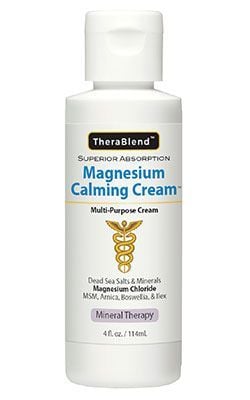 Cryoderm TheraBlend Magnesium Calming Cream applied to skin