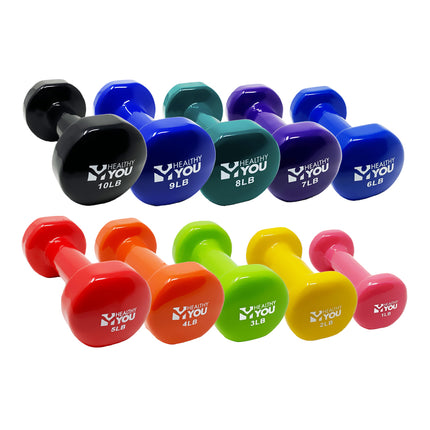 Healthy You Vinyl Coated Dumbbell / Small Hand Weight for Home Workouts and Fitness