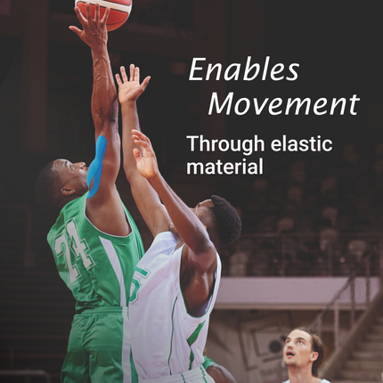 Leukotape K elastic material enables movement