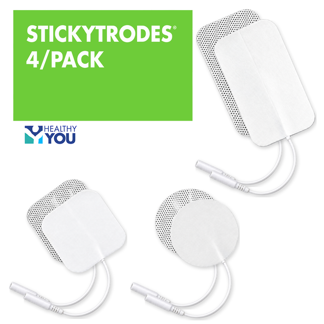 StickyTrodes 4/Pack TENS/EMS electrodes in round, square and rectangle sizes, cloth and foam backing