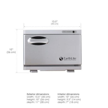 Earthlite UV Hot Towel Cabinet Mini 120V White/Silver