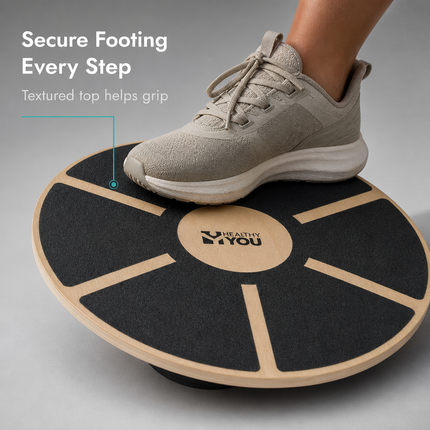 Healthy You Round Wooden Wobble Balance Board Trainer for Physical Therapy
