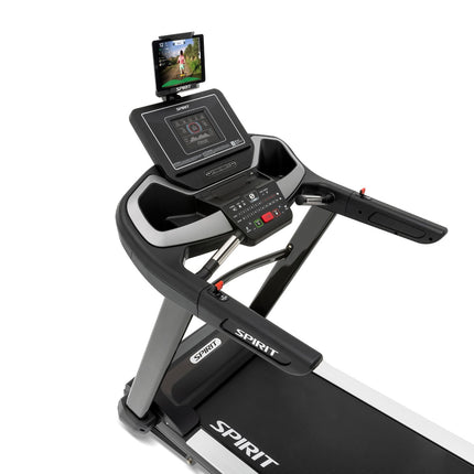 Spirit Fitness XT685 - left 3/4 with tablet